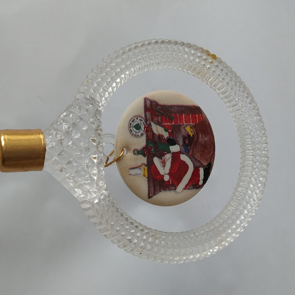 Princess House Christmas Ornament Crystal Porcelain Santa Filling Stockings #860